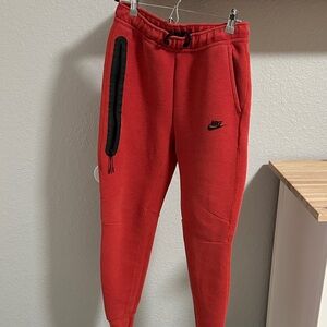 Nike Kids Red Sweatpants with Black Accents